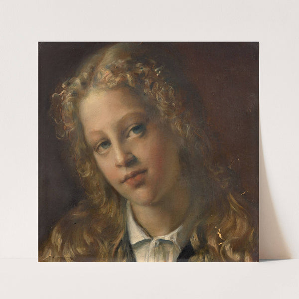 Portrait of a young blonde girl by Louis Janmot