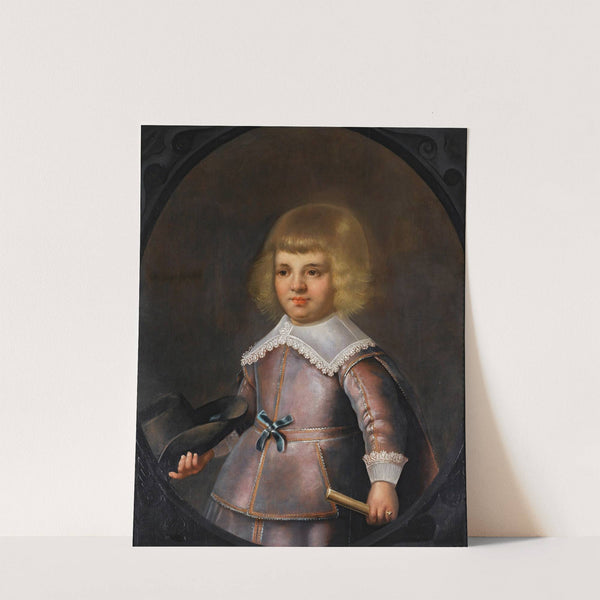 Portrait Of A Young Boy Holding A Hat by Jan van Teylingen
