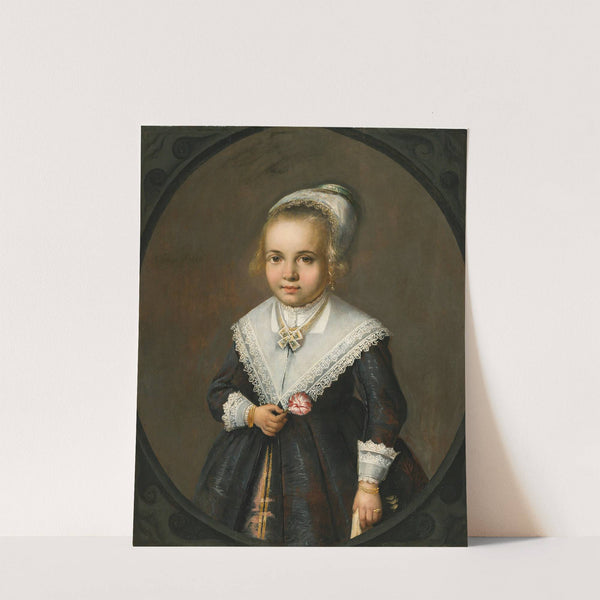 Portrait Of A Young Girl Holding A Flower by Jan van Teylingen