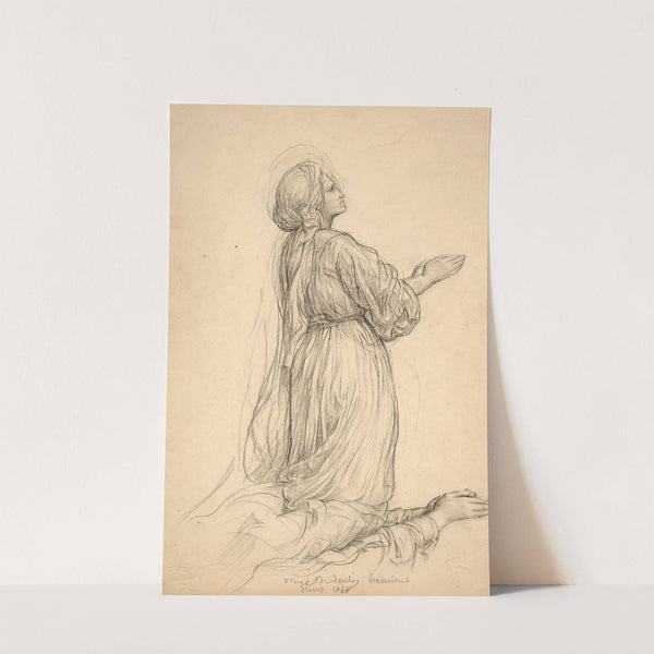 Portrait of a young girl in a blue shirt (1868) by Louis Janmot