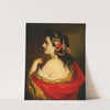 Portrait of a young girl in profile with bands in her hair by Friedrich von Amerling