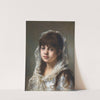 Portrait Of A Young Girl Wearing A White Veil by Alexei Harlamoff