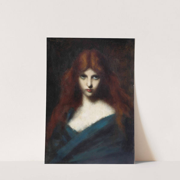 Portrait of a young girl with red hair by Jean-Jacques Henner