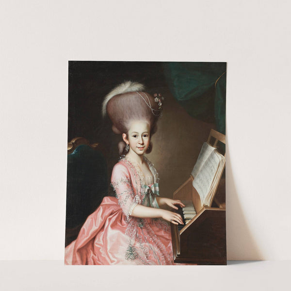 Portrait Of A Young Lady At The Clavichord, Said To Be Henriette Haussmann by Georg Anton Urlaub