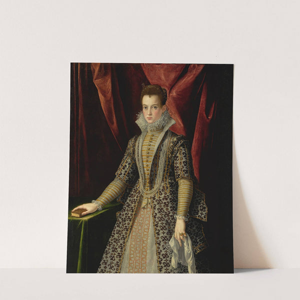 Portrait Of A Young Lady In An Embroidered Dress And Pearls by Jacopo Zucchi