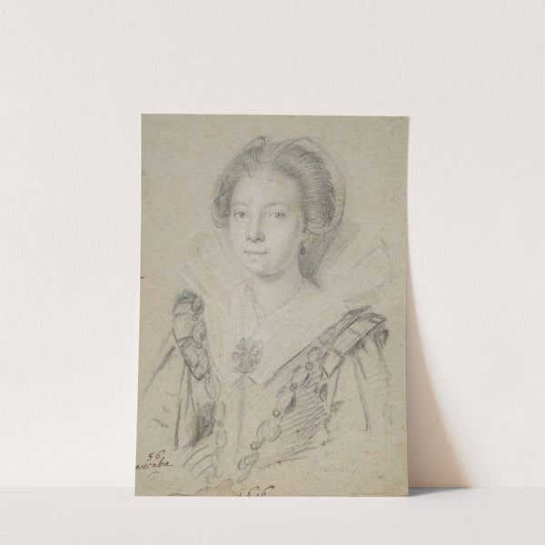 Portrait of a Young Lady of the House of Anjou by Ottavio Leoni