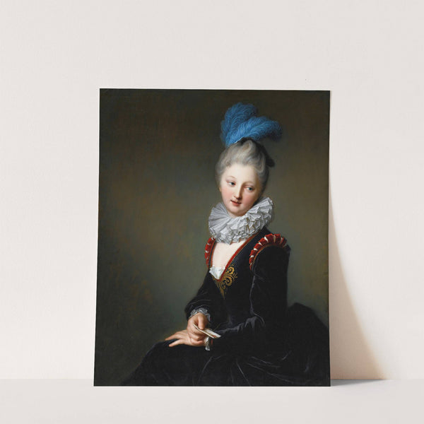 Portrait Of A Young Lady With A Letter, Thought To Be Mademoiselle Christine-Antoinette-Charlotte Desmares by Jean-Baptiste Santerre