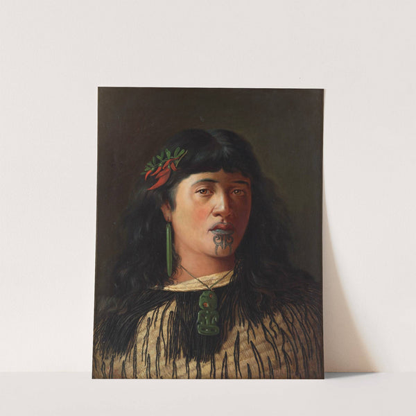 Portrait of a young Maori woman with moko by Louis John Steele