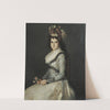 Portrait Of A Young Woman Holding Two Roses by Agustín Esteve y Marques