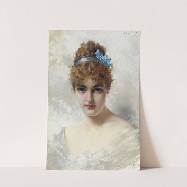 Portrait Of A Young Woman In White by Vittorio Matteo Corcos