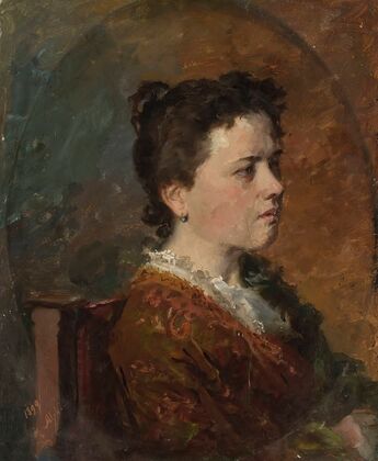 Portrait of a young woman, study