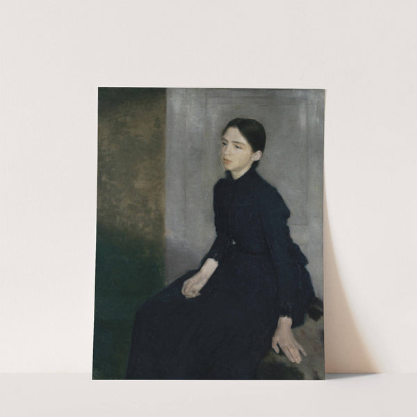 Portrait of a young woman. The artist's sister Anna Hammershøi by Vilhelm Hammershøi