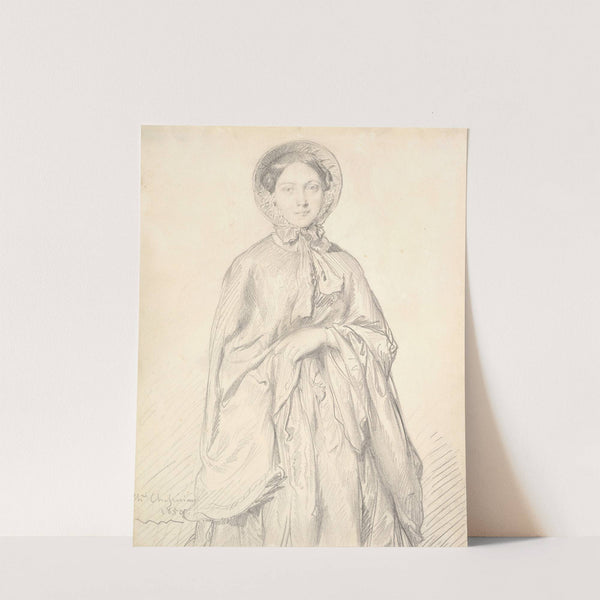 Portrait of a Young Woman Wearing a Cloak and Bonnet by Théodore Chassériau