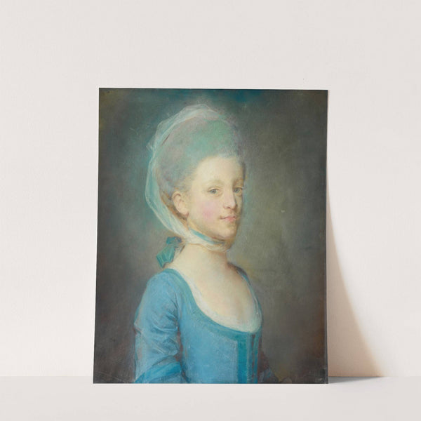Portrait Of A Young Woman Wearing A Kerchief Of Striped Gaze by Jean-Baptiste Perronneau
