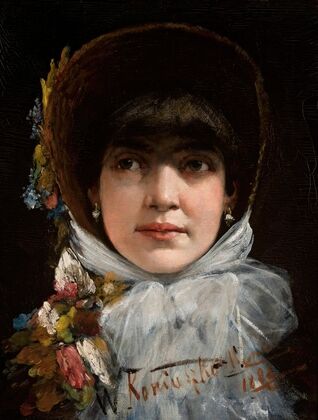 Portrait of a young woman with a fringe