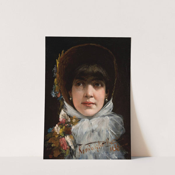 Portrait of a young woman with a fringe by Wacław Józef Koniuszko