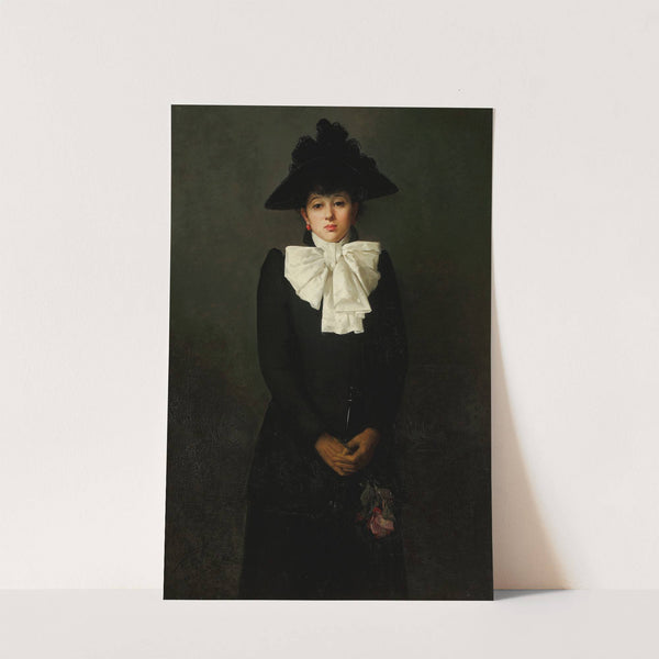 Portrait of a young woman with a rose in her hand by Anna Bilińska-Bohdanowicz