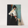 Portrait of a young Woman with 'Puck' the Dog by Thérèse Schwartze