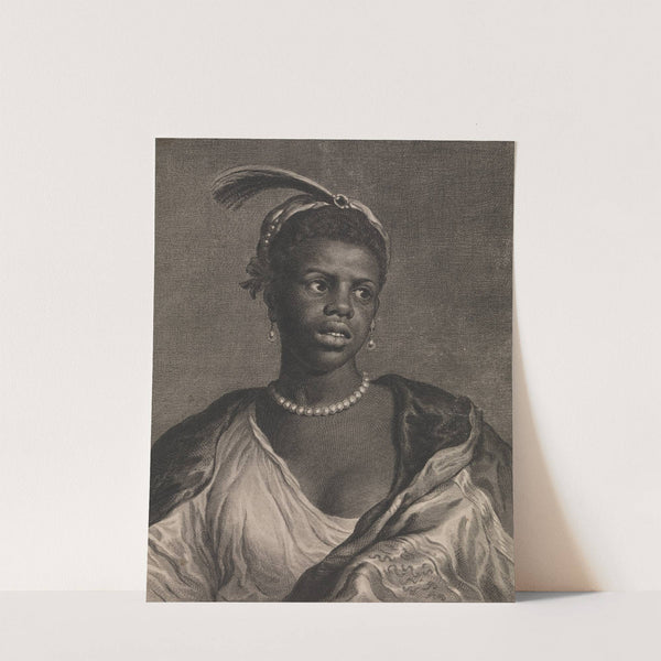 Portrait of an African Woman with Pearl Necklace by Cornelis Van Dalen