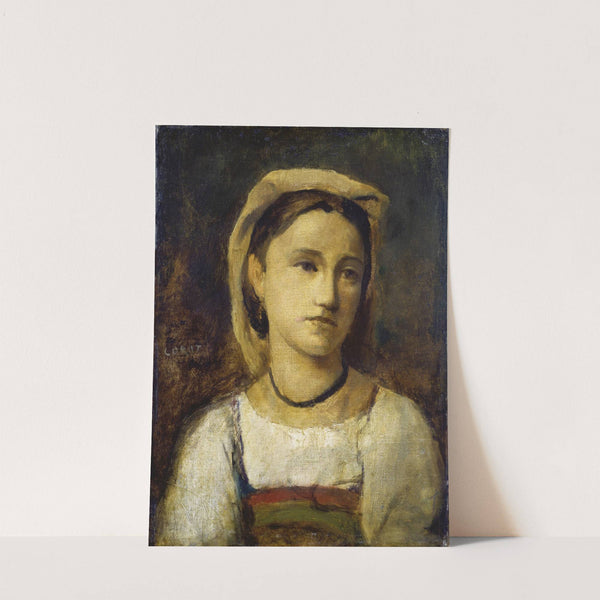 Portrait of an Italian Girl by Jean-Baptiste-Camille Corot