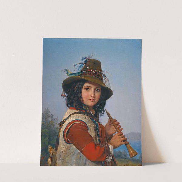 Portrait Of An Italian Shepherd Boy With A Flute by Pimen Nikitich Orloff