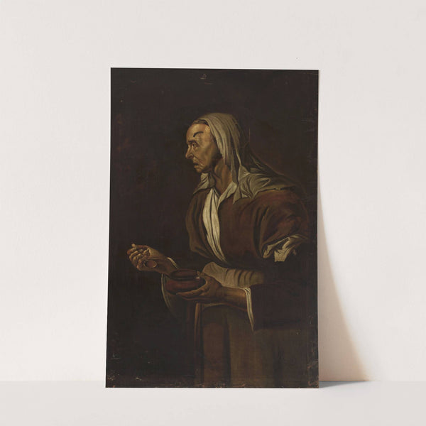 Portrait of an old woman with a bowl by Pietro Bellotti