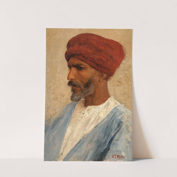 Portrait of an Oriental with a Red Turban by Leopold Carl Müller