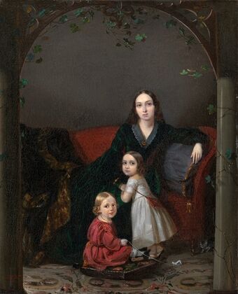 Portrait of Anna Grigorievna Ermolova (1807—1852), née Obolonskaya, with Her Children