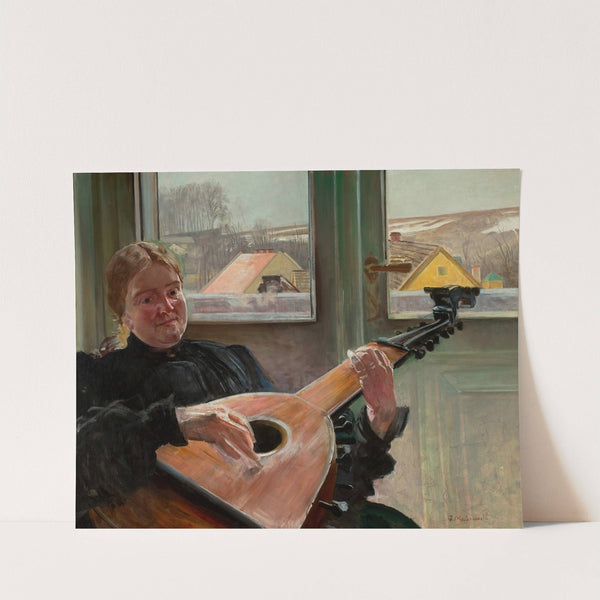 Portrait of artist’s sister Helena with a lute by Jacek Malczewski
