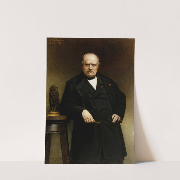 Portrait of Barye with a Wax Model of 'Seated Lion' by Léon Bonnat