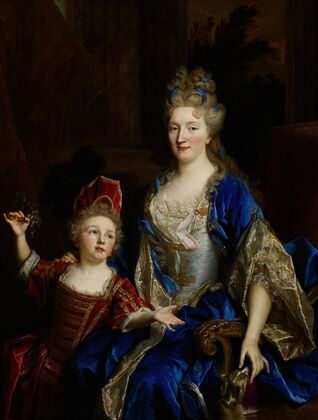 Portrait of Catherine Coustard, Marquise of Castelnau, Wife of Charles-Léonor Aubry with Her Son Léonor
