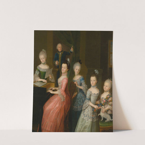 Portrait Of Count Johann Casemir Von Schlieben And His Five Daughters by Johann Gottlieb Becker