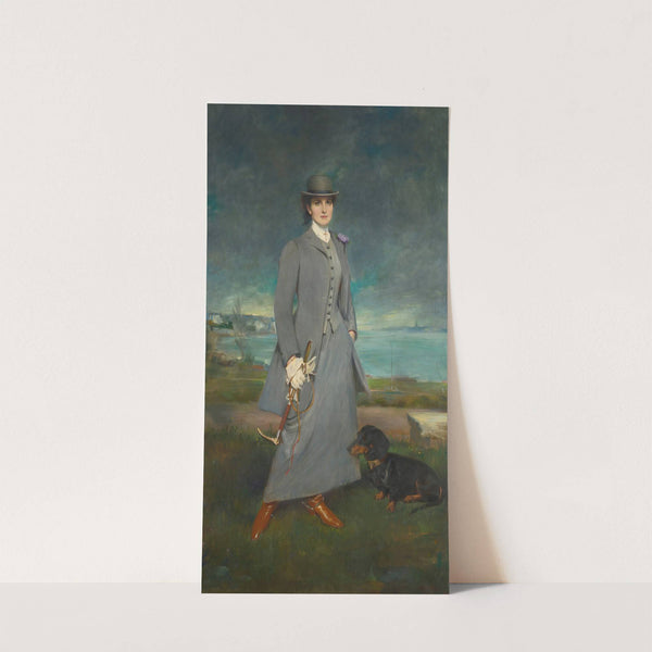 Portrait Of Countess De La Maitrie In equestrian Dress by Charles Albert Walhain