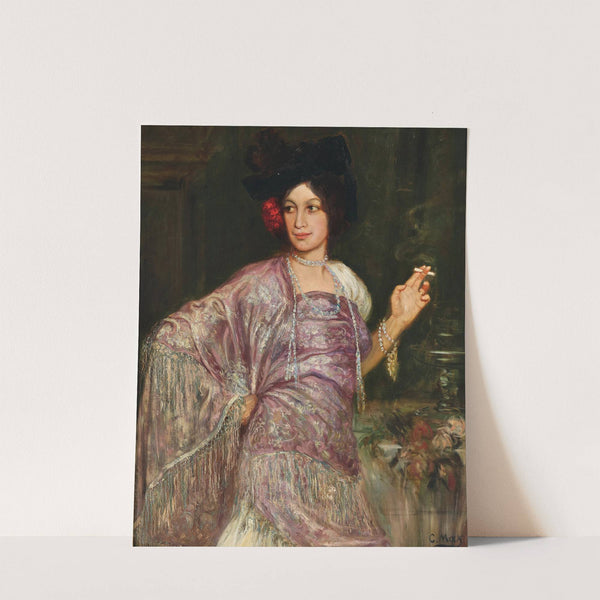 Portrait of Dora Gedon as a Flamenco Dancer with Mantón de Manila Thrown over Her Shoulder by Corneille Max