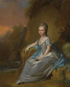 Portrait of elisabeth von breitenbach, wearing a blue dress, seated in a landscape (1802)
