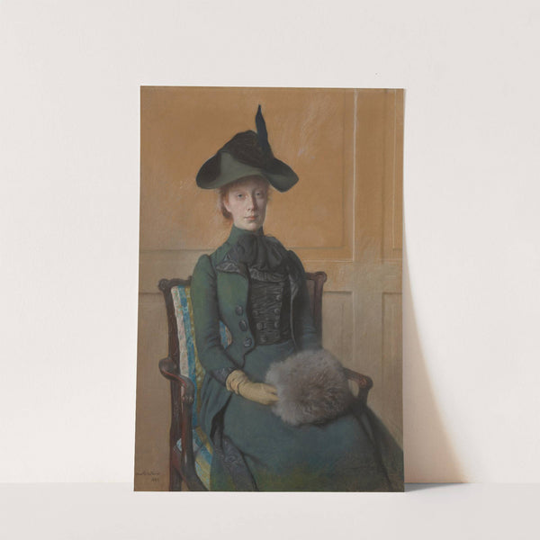 Portrait of Elizabeth Bruel Seated, with her Hands in a Muff by Otto Scholderer