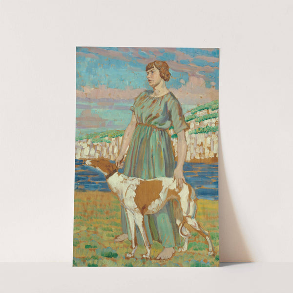 Portrait of Elizabeth Lipczinski with Her Dog, Fanny (circa 1911) by Derwent Lees