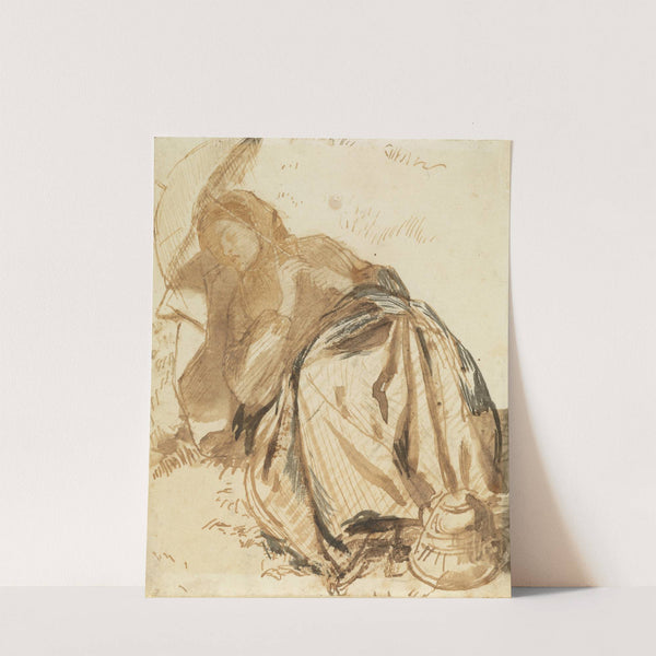 Portrait of Elizabeth Siddal Resting, Holding a Parasol (1852–1855) by Dante Gabriel Rossetti