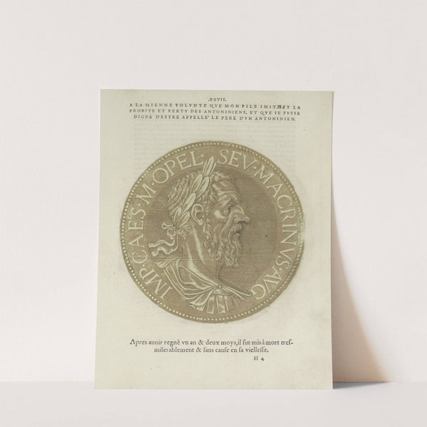 Portrait of Emperor Macrinus (1557-1559) by Hubert Goltzius