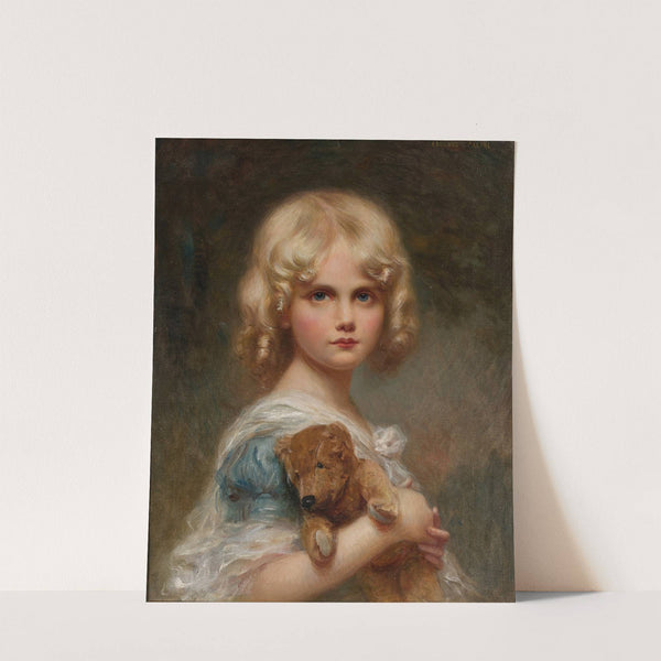 Portrait of Eva, with Teddy Bear by Edouard Cabane