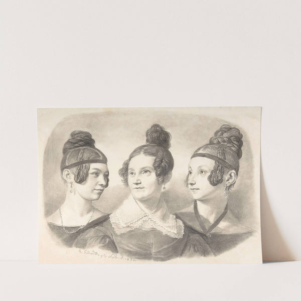 Portrait of Frau von Oppen and Her Two Daughters (1835) by Johann Gottfried Schadow