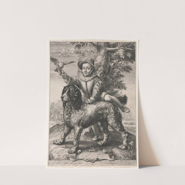 Portrait of Frederick de Vries and His Dog (1597) by Hendrick Goltzius