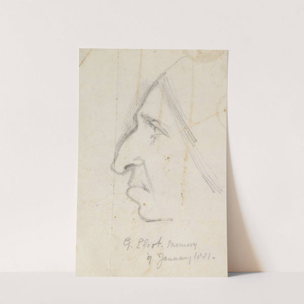 Portrait of George Eliot, seen in profile to the left by George Richmond