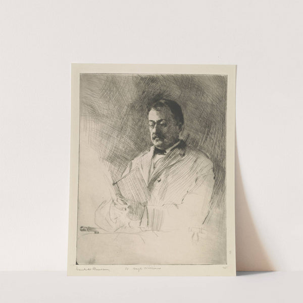 Portrait of George R. Agassiz, professor of zoology at Harvard University, reading a book by Frank Weston Benson