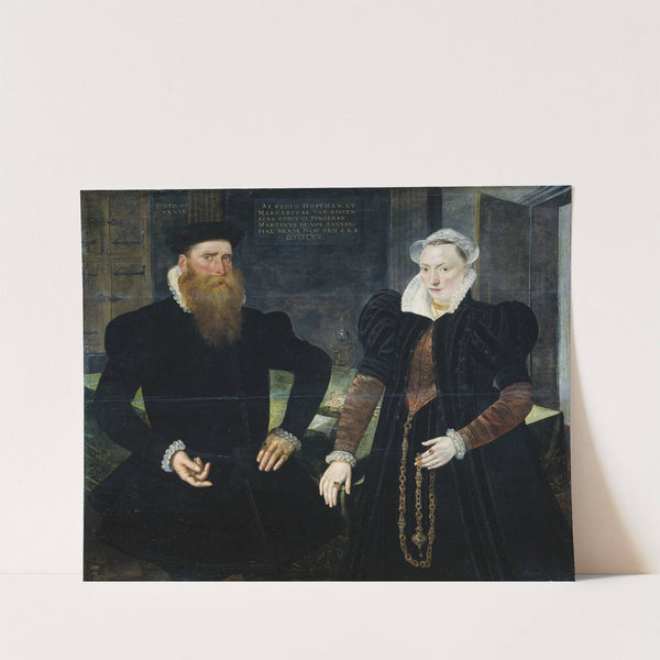 Portrait of Gillis Hooftman, Shipowner, and his Wife Margaretha van Nispen (Gilles van Eichelenberg, called Hoffman) by Maerten De Vos