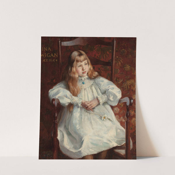 Portrait of Ina Wigan, age eight by Alfred Hartley