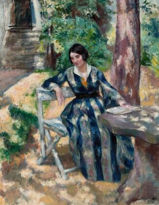 Portrait of Irena, artist’s wife, in the garden — size preview