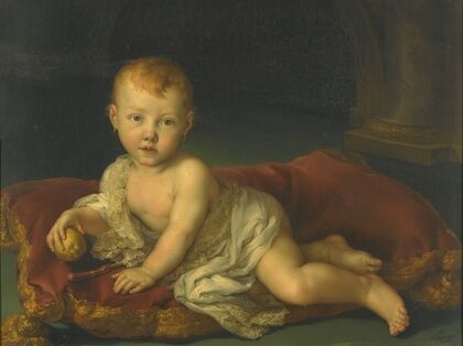 Portrait Of Isabel De Borbon, Infanta of Spain (1821-1897) When A Baby
