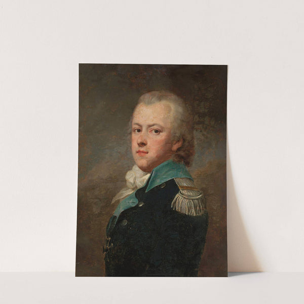 Portrait of Jan Krasicki, Rogala coat of arms (ca. 1764–1831) in a dark blue uniform jacket of the 14th Potocki Infantry Regiment by Józef Pitschmann