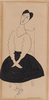 Portrait of Janet Braguin in the style of Amedeo Modigliani